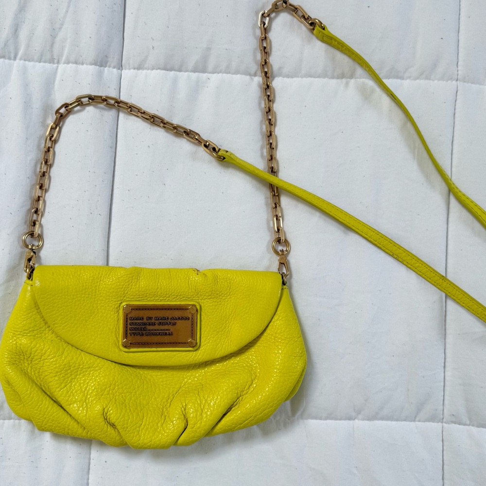 Marc By Marc Jacobs Yellow Crossbody Bag with Chain Strap